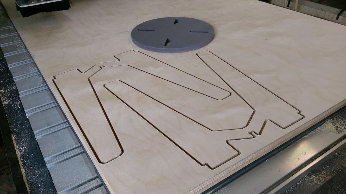 CNC routed architectural lattice panels on a full production run at the Rule One CNC workshop, Walthamstow